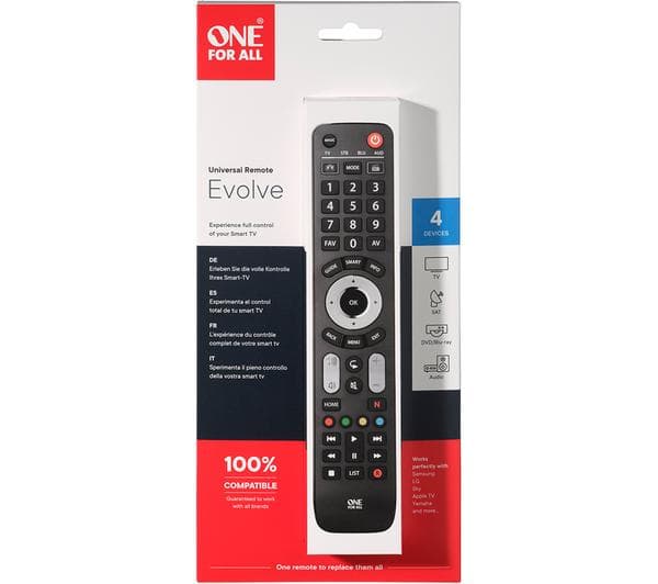 ONE FOR ALL Evolve 4 URC7145 Universal Remote Control - Image 1