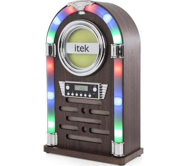 ITEK I60018CD Bluetooth Jukebox - Wood Finish - Image 1