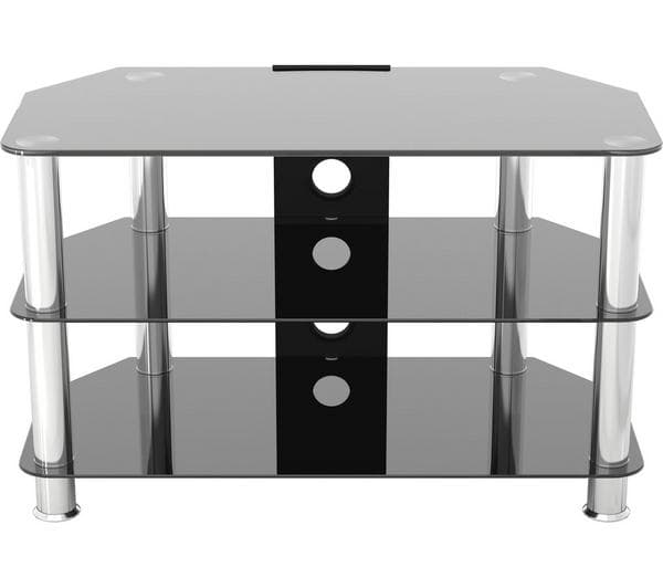 AVF 800 mm TV Stand for up to 43\" TVs - Black & Chrome - Image 1