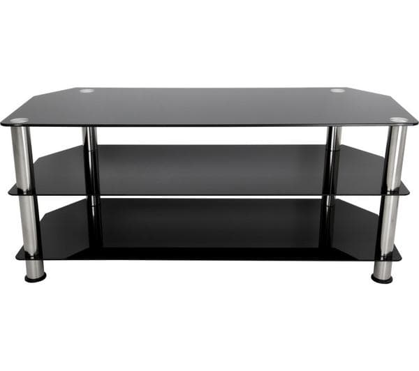 AVF SDC1140 1140 mm TV Stand for up to 55\" TVs - Black & Chrome - Image 1