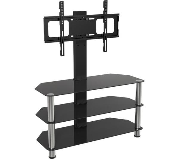 AVF SDCL900 900 mm TV Stand with Bracket for up to 65\" TVs - Black & Chrome - Image 1