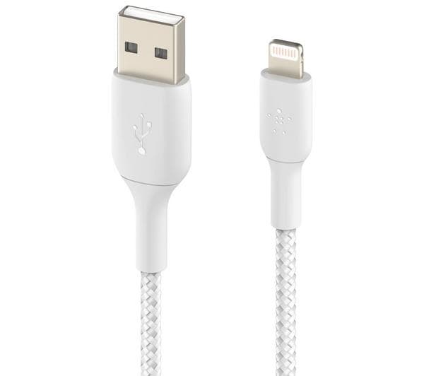 BELKIN Braided Lightning to USB-A Cable - 1 m, White - Image 1