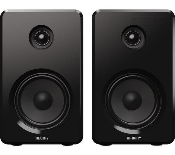 MAJORITY D40 Bluetooth Bookshelf Speakers - Black - Image 1