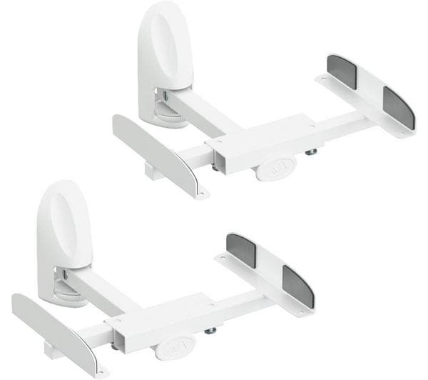 AVF EAK70W Wall Mount Tilt & Swivel Speaker Bracket – Twin Pack, White - Image 1