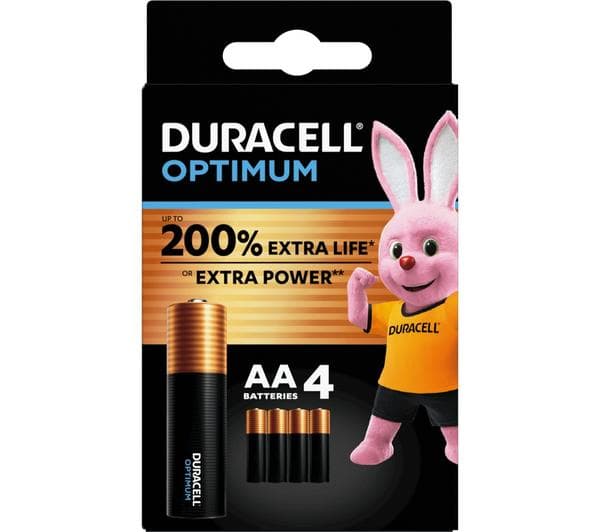 DURACELL Optimum AA Alkaline Batteries - Pack of 4 - Image 1