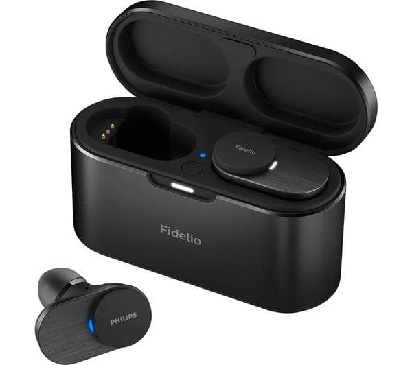 PHILIPS Fidelio T1BK/00 Wireless Bluetooth Noise-Cancelling Earbuds - Black - Image 1