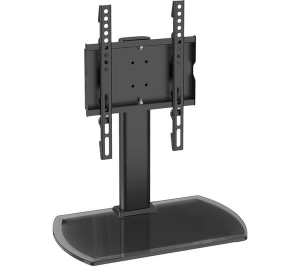 TTAP TT22S 370 mm TV Stand with Bracket for up to 43\" TVs - Black Glass - Image 1