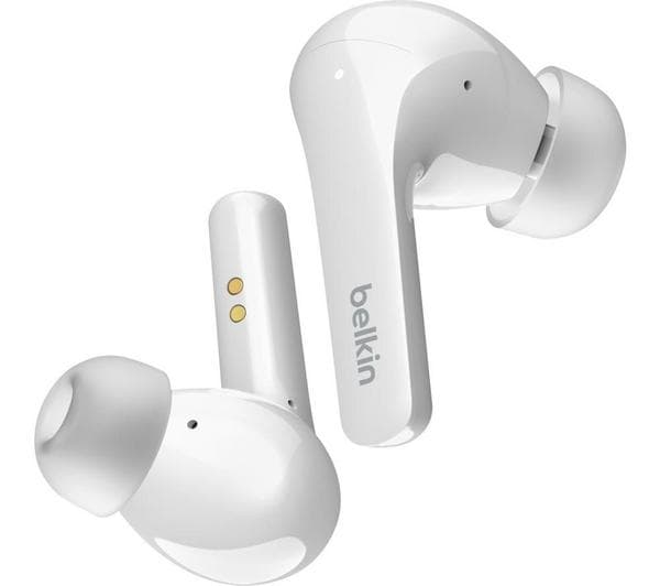 BELKIN SoundForm Flow AUC006BTWH Wireless Bluetooth Noise-Cancelling Earbuds - White - Image 1