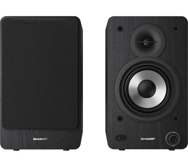 SHARP CP-SS30(BK) Bluetooth Active Bookshelf Monitor Speaker - Black - Image 1