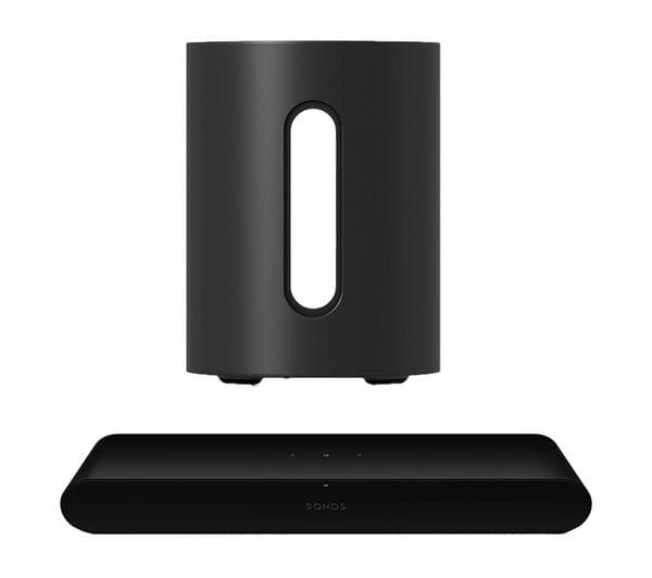 SONOS Ray Compact Sound Bar & SUB Mini Wireless Subwoofer Bundle - Black - Image 1