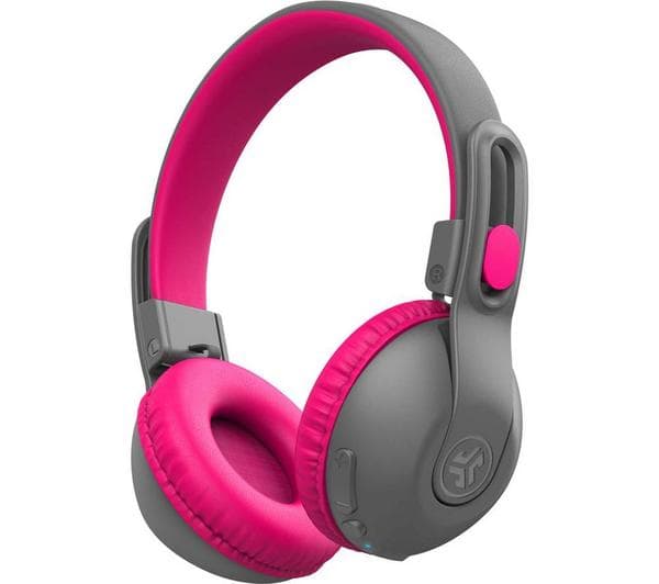 JLAB JBuddies Studio 2 Wireless Bluetooth Kids Headphones - Grey & Pink - Image 1