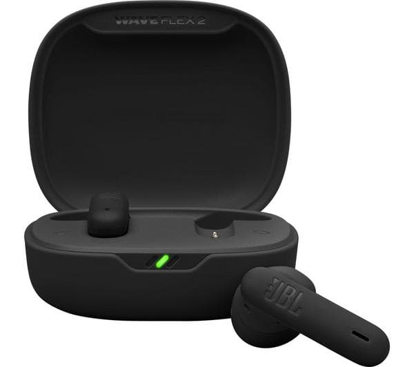 JBL Wave Flex 2 Wireless Bluetooth Earbuds - Black - Image 1