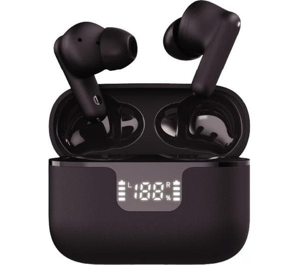 GROOV-E Vibe Buds Wireless Bluetooth Noise-Cancelling Earbuds - Black - Image 1