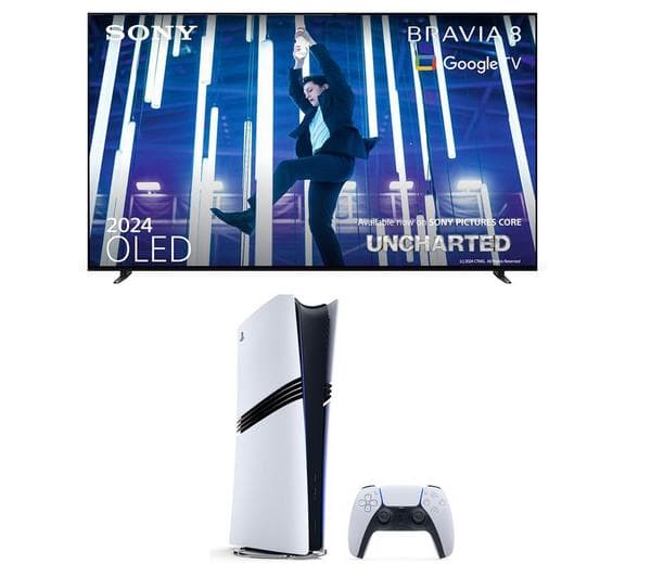 SONY BRAVIA 8 77\" Smart 4K Ultra HD HDR OLED TV & PlayStation 5 Pro Bundle - Image 1
