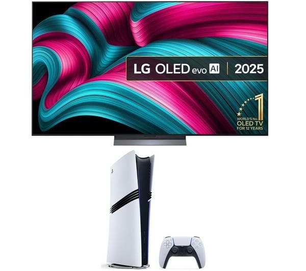LG C5 77\" OLED evo AI 4K HDR Smart TV 2025 (OLED77C54LA) & PlayStation 5 Pro Bundle - Image 1