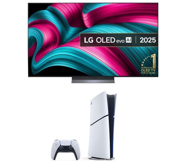 LG C5 65\" OLED evo AI 4K HDR Smart TV 2025 (OLED65C54LA) & PlayStation 5 Digital Edition Bundle - Image 1
