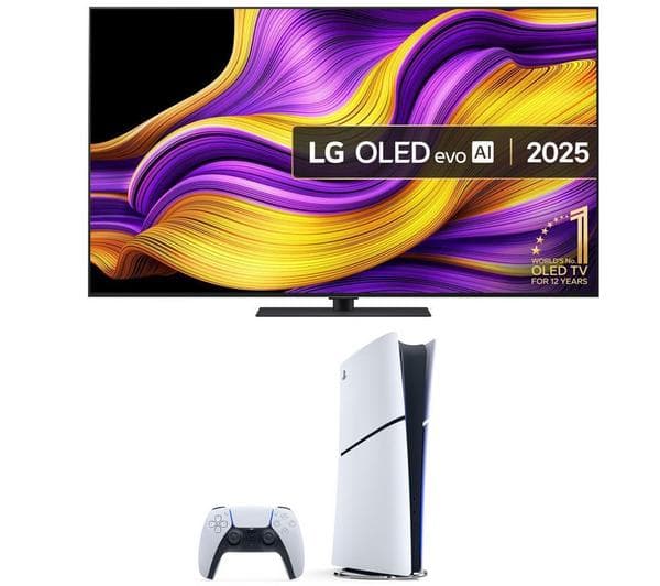 LG G5 65\" OLED evo AI 4K HDR Smart TV 2025 (OLED65G56LS) & PlayStation 5 Digital Edition Bundle - Image 1