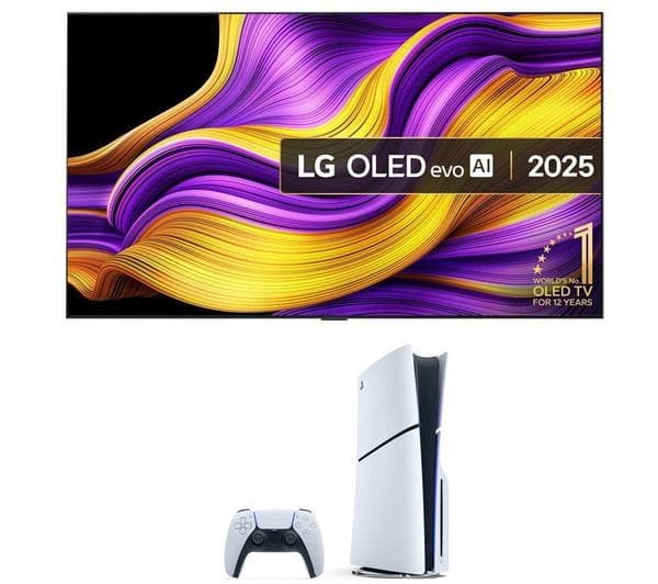 LG G5 77\" OLED evo AI 4K HDR Smart TV 2025 OLED77G54LW & PlayStation 5 Bundle - Image 1