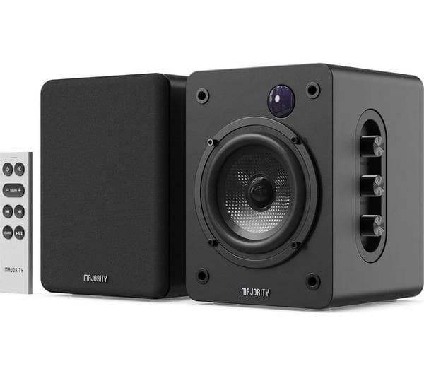 MAJORITY D50X Bluetooth Bookshelf Speakers - Black - Image 1