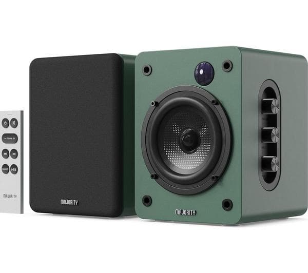 MAJORITY D50X Bluetooth Bookshelf Speakers - Green - Image 1