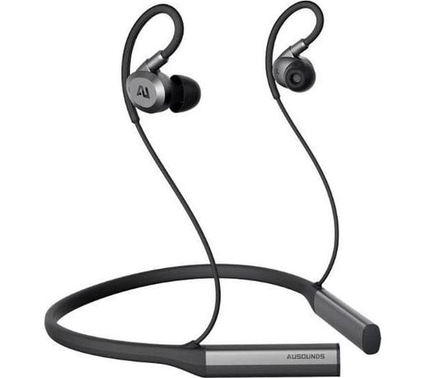 AUSOUNDS AU-Flex Wireless Bluetooth Noise-Cancelling Earphones - Black & Silver - Image 1