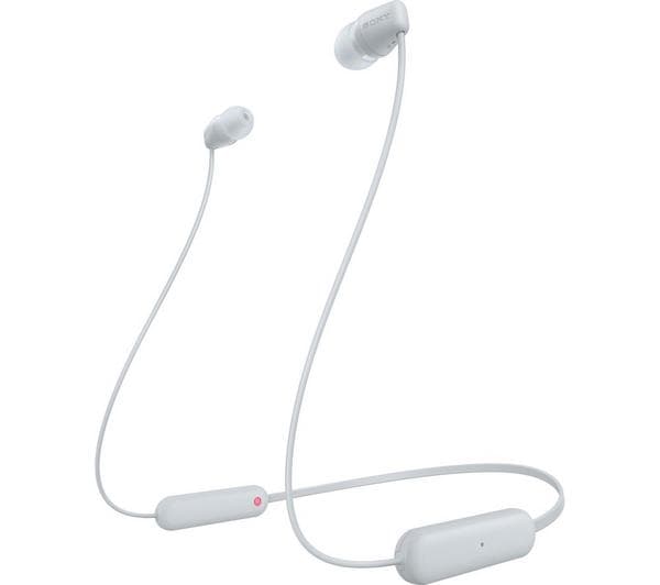 SONY WI-C100 Wireless Bluetooth Earphones - White - Image 1