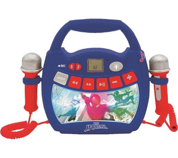 LEXIBOOK Spider-Man Portable Karaoke Digital Player - Red & Blue - Image 1