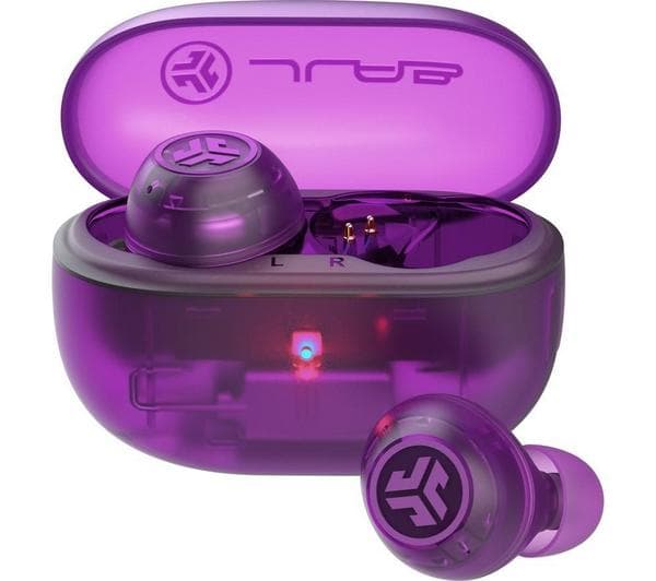 JLAB Go POP ANC Wireless Bluetooth Noise-Cancelling Earbuds - Transparent Purple - Image 1