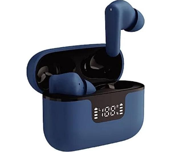 GROOV-E Vibe Buds Wireless Bluetooth Noise-Cancelling Earbuds - Blue - Image 1
