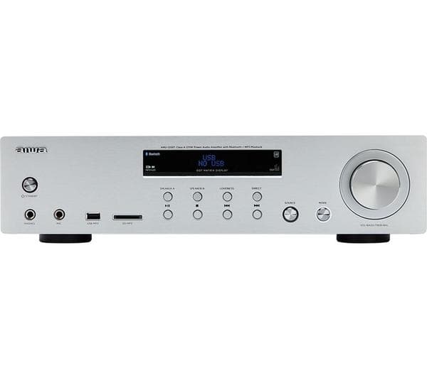 AIWA AMU-120BT Bluetooth Mini Hi-Fi System - Silver - Image 1