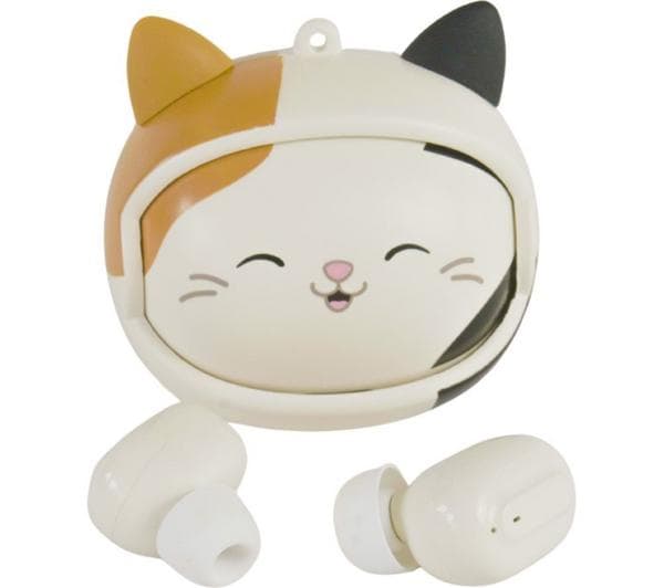LAZERBUILT Squishmallows Face Change TWS Cam Wireless Bluetooth Earbuds - Grey - Image 1