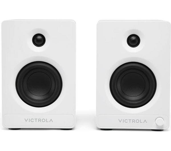 VICTROLA Tempo VPS-400 Bluetooth Bookshelf Speakers - White - Image 1