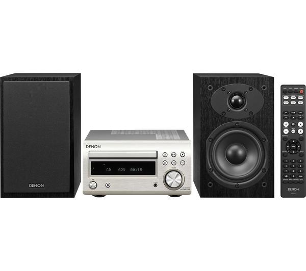 DENON DM-41DAB Wireless Traditional Hi-Fi System - Premium Silver