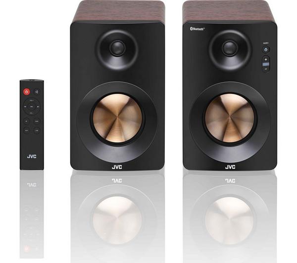 JVC XS-D629BM 2.0 Bluetooth Bookshelf Speakers - Walnut