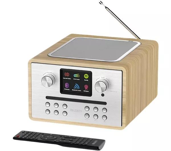 MAJORITY Homerton 2 DAB+/FM Smart Bluetooth Radio - Oak