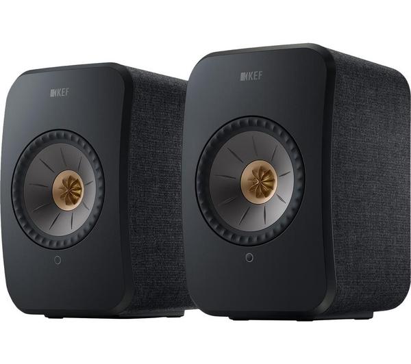 KEF AUDIO LSX II Wireless Multi-room Bookshelf Speakers - Carbon Black