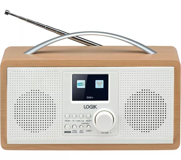 LOGIK L45DABW23 Portable DAB+/FM Radio - White & Brown