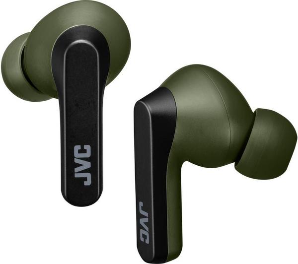 JVC HA-A9T Wireless Bluetooth Earbuds - Olive Green & Black