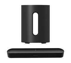 SONOS Beam (Gen 2) Compact Sound Bar & SUB Mini Wireless Subwoofer Bundle - Black