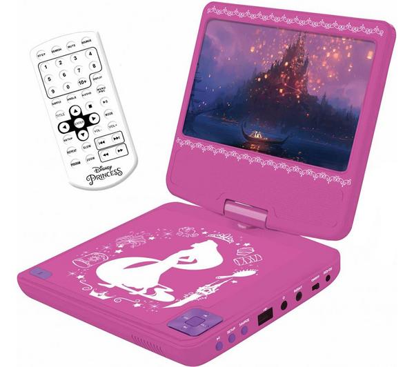 LEXIBOOK Disney Princess Portable DVD Player - Pink & White