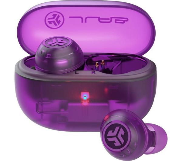 JLAB Go POP ANC Wireless Bluetooth Noise-Cancelling Earbuds - Transparent Purple