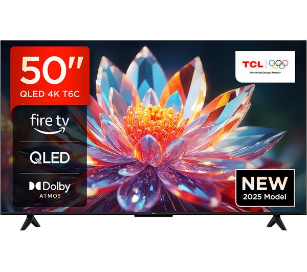 TCL T6C 50\" QLED 4K HDR Smart Fire TV with Freely - 50T6C-UK