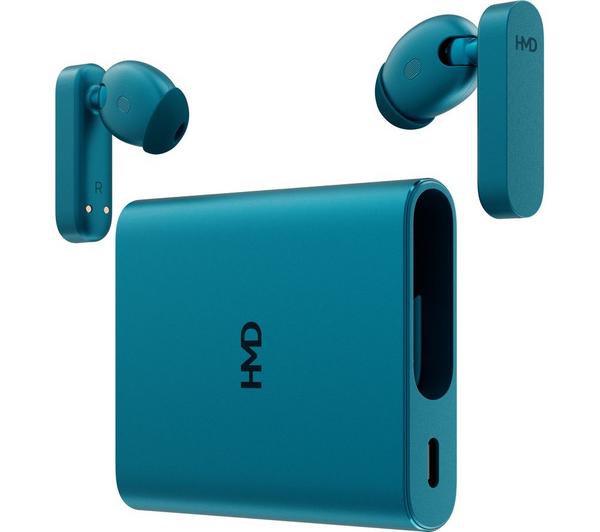 HMD Amped Wireless Bluetooth Noise-Cancelling Earbuds - Cyan