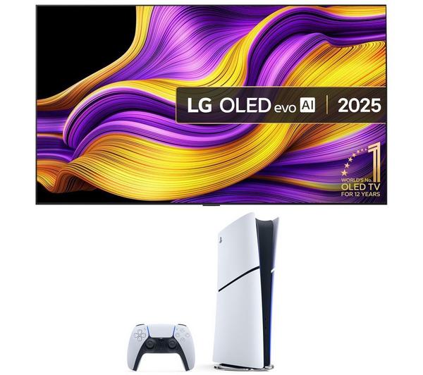 LG G5 77\" OLED evo AI 4K HDR Smart TV 2025 OLED77G54LW & PlayStation 5 Digital Edition Bundle