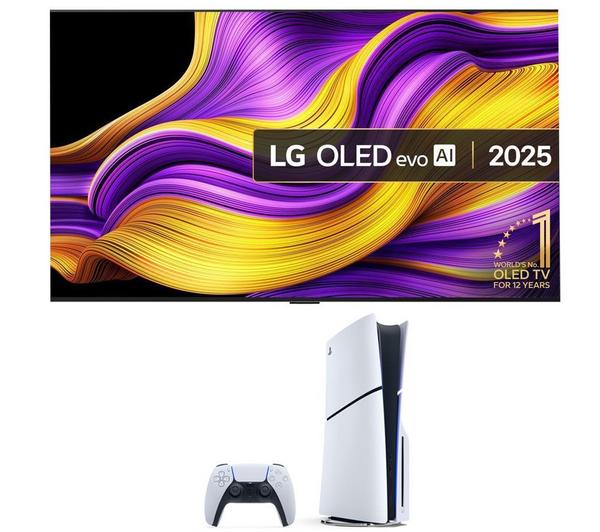 LG G5 65\" OLED evo AI 4K HDR Smart TV 2025 (Wall Mount Version, OLED65G54LW) & PlayStation 5 Bundle