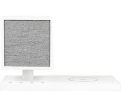 TIVOLI Revive Bluetooth Speaker with Wireless Charging Pad & LED Lamp - White & Grey