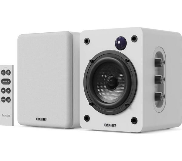 MAJORITY D50X Bluetooth Bookshelf Speakers - White